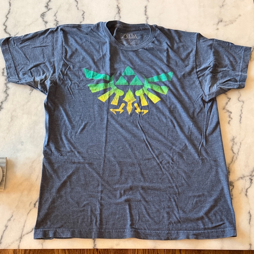 Zelda Graphic Tee in Blue with Green and Yellow